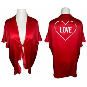 VS Red “Love” Kimono Satin Robe